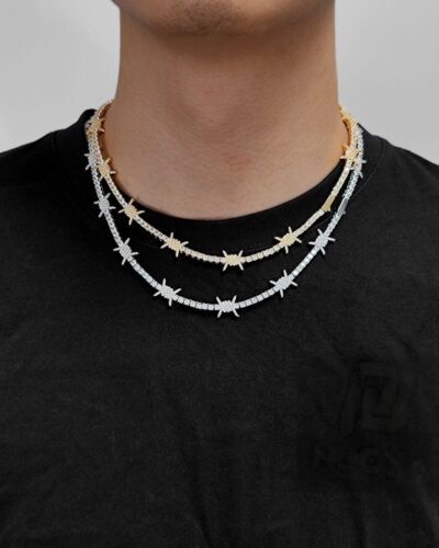 Thorns Zircon Tennis Necklace for Men Wholesale