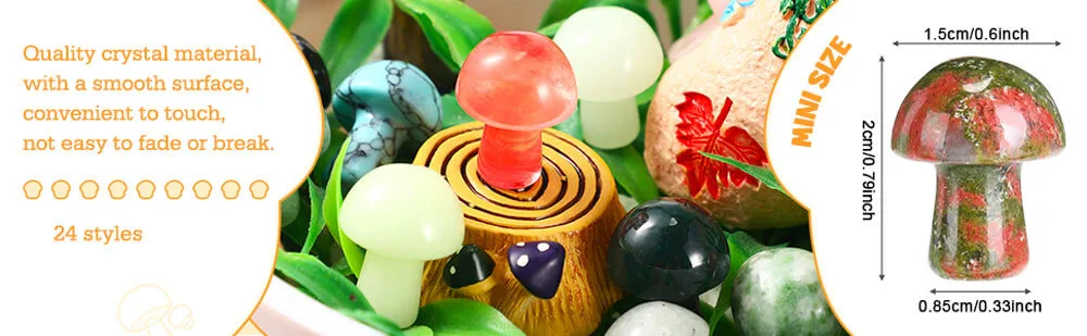 Colorful Small Crystal Mushroom Pendants Wholesale