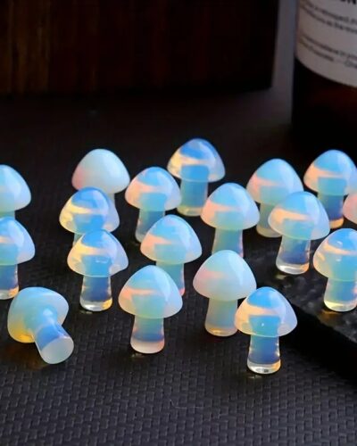 2CM DIY Making White Opal Gemstone Mushrooms