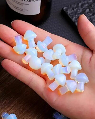 2CM DIY Making White Opal Gemstone Mushrooms