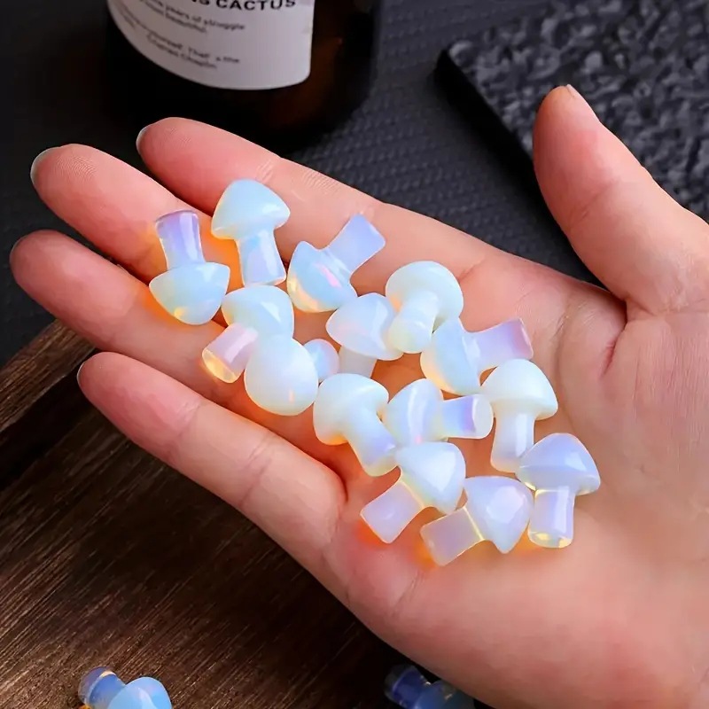 2CM DIY Making White Opal Gemstone Mushrooms