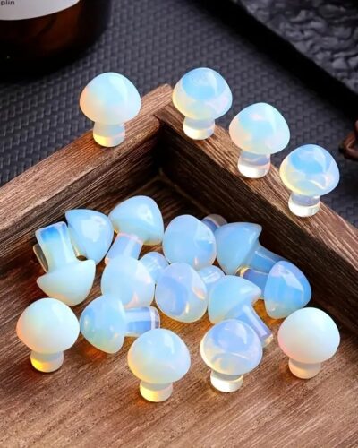 2CM DIY Making White Opal Gemstone Mushrooms