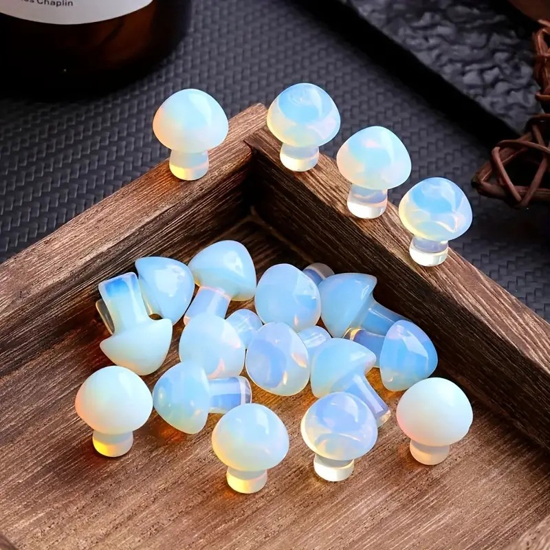 2CM DIY Making White Opal Gemstone Mushrooms