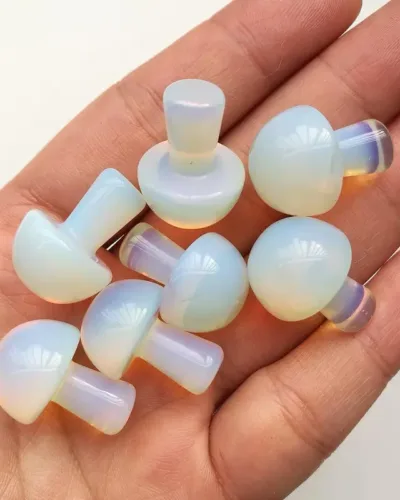 2CM DIY Making White Opal Gemstone Mushrooms