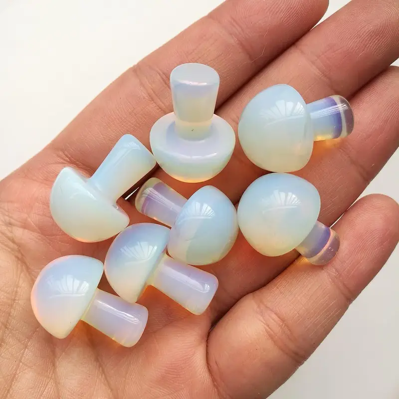 2CM DIY Making White Opal Gemstone Mushrooms