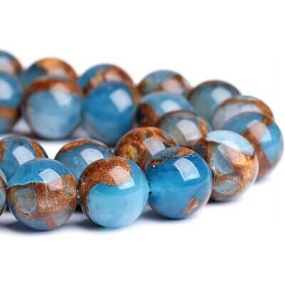 Alternative view of 4-10mm Natural Lake Blue Cloisonne Beads Wholesale