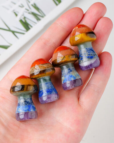 7 Chakra Energy Mushroom Crystals Home Decor