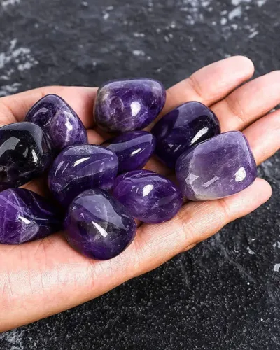 7 Chakra Polished Amethyst Tumbled Gemstones Bulk