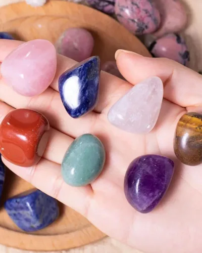 7 Chakra Polished Amethyst Tumbled Gemstones Bulk