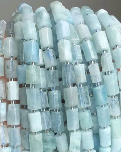 8mm Aquamarine Gemstone Beads Columnar Bulk