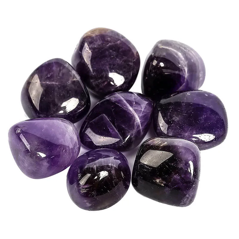 7 Chakra Polished Amethyst Tumbled Gemstones Bulk