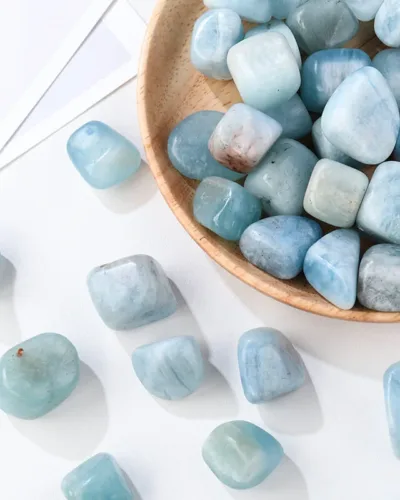 Blue Aquamarine Tumbled Stone Wholesale