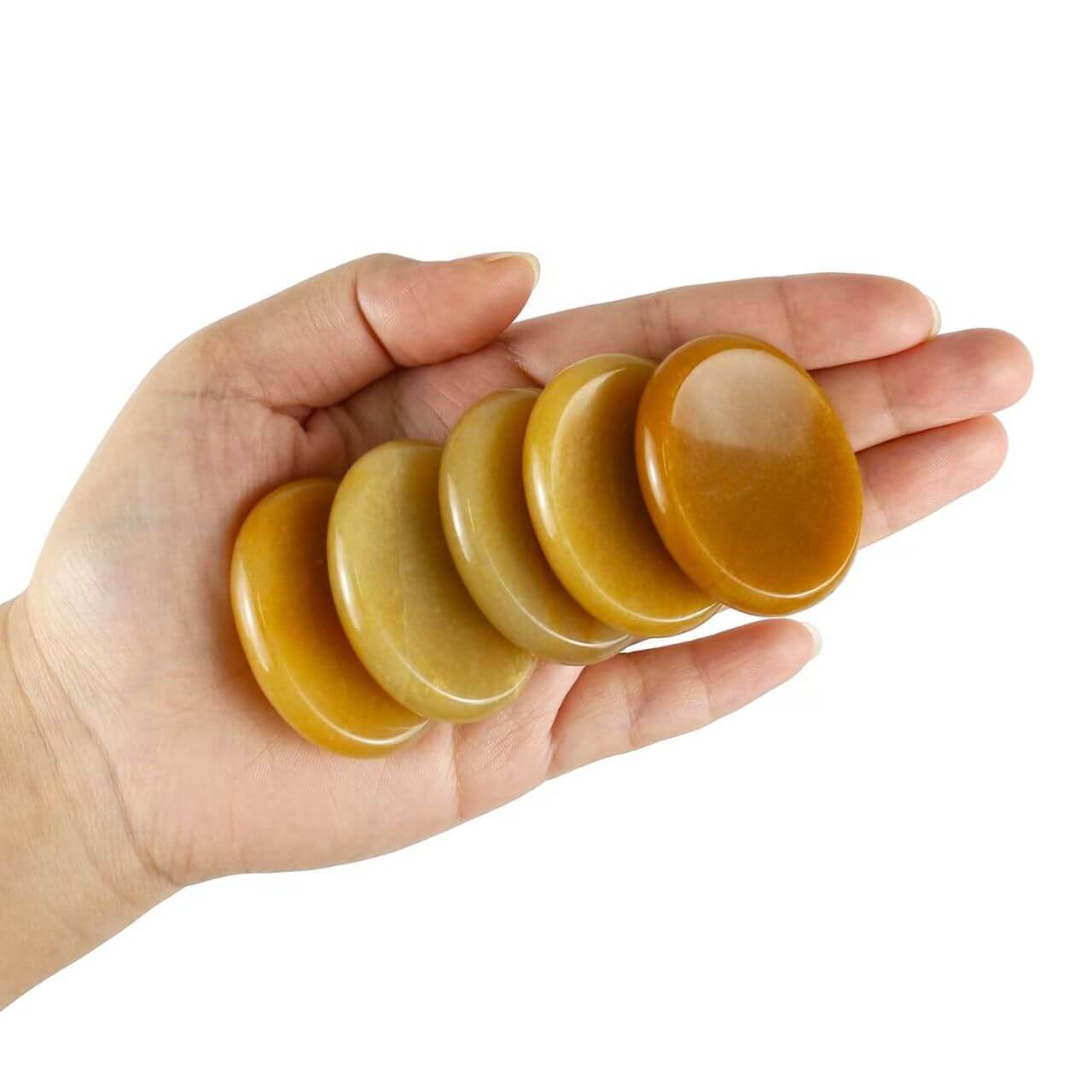 Bulk Soothing Citrine Worrying Stones Home Decor