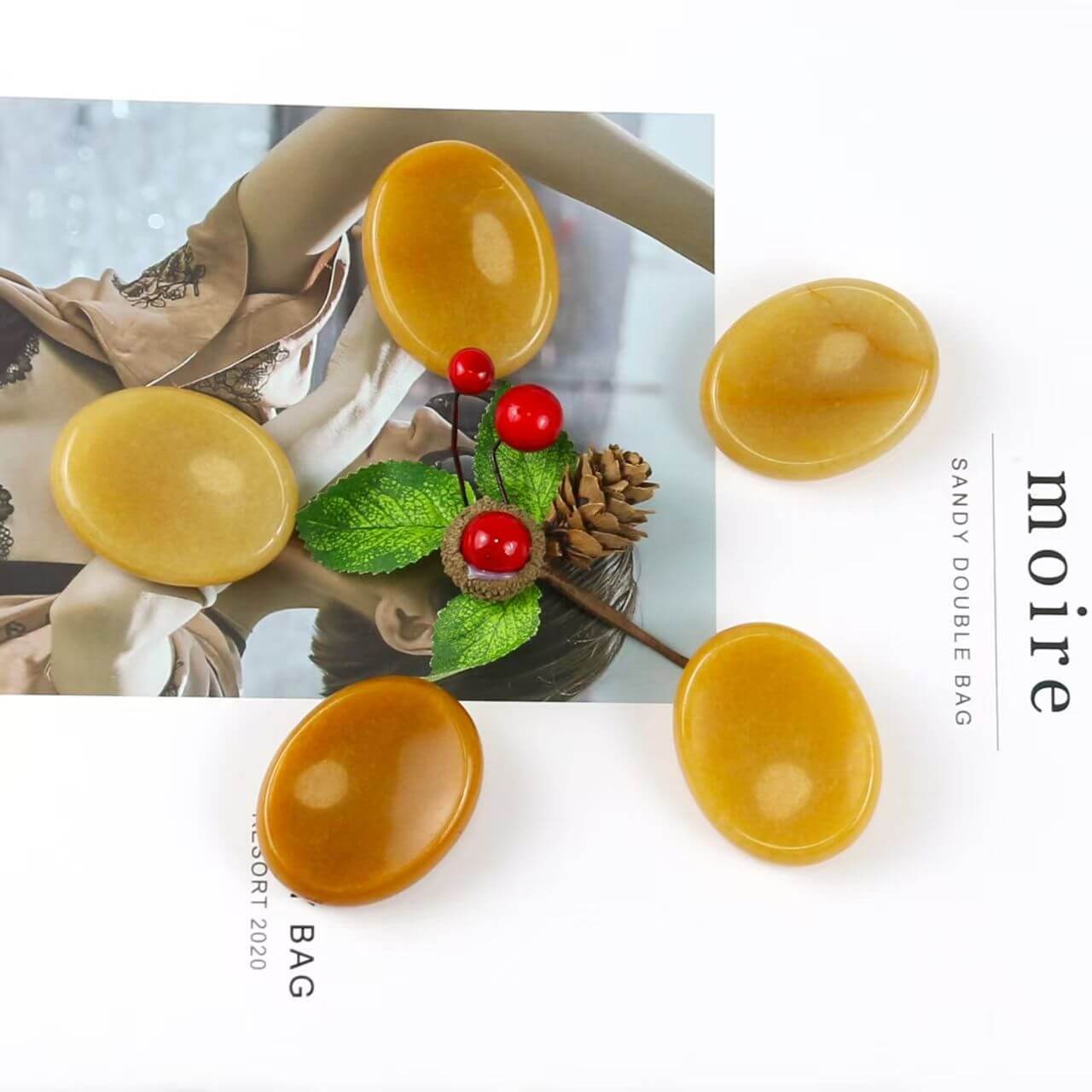 Bulk Soothing Citrine Worrying Stones Home Decor - Obrázek 3