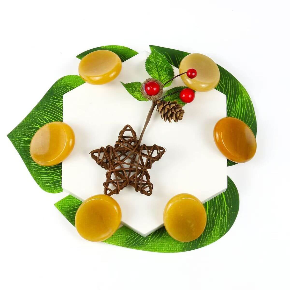 Bulk Soothing Citrine Worrying Stones Home Decor - Obrázek 4