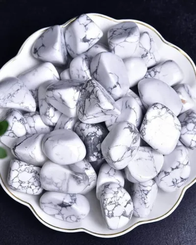 Bulk White Howlite Crystal Tumbling Stones