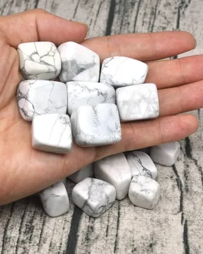 Bulk White Howlite Crystal Tumbling Stones