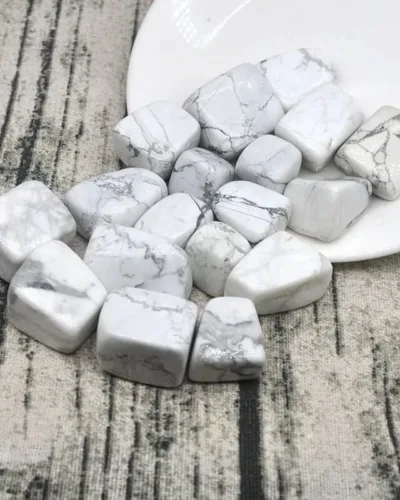 Bulk White Howlite Crystal Tumbling Stones