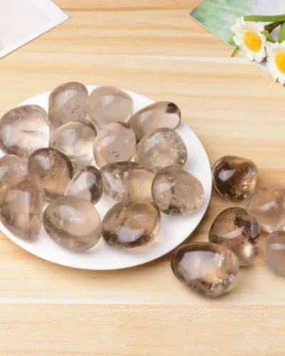 Clear Brown Smoky Quartz Tumbled Rocks Bulk