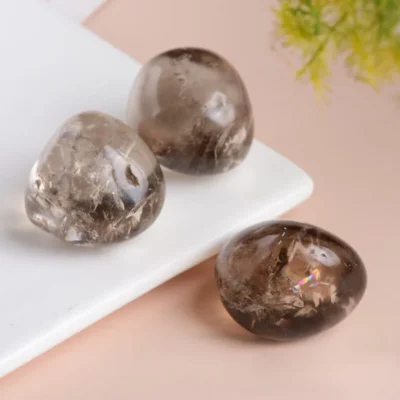 Clear Brown Smoky Quartz Tumbled Rocks Bulk