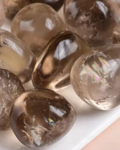 Clear Brown Smoky Quartz Tumbled Rocks Bulk