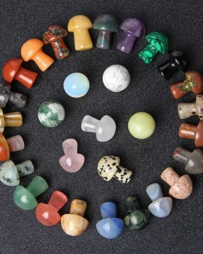 Colorful Small Crystal Mushroom Pendants Wholesale