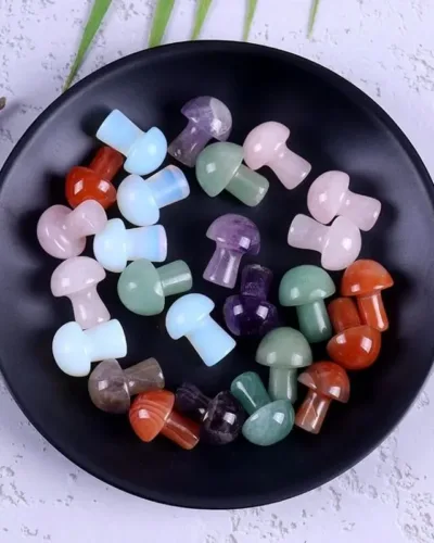 Colorful Small Crystal Mushroom Pendants Wholesale