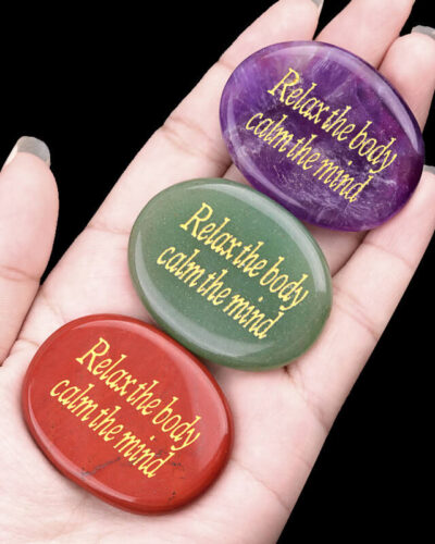 Engraved Colorful Rubbing Stones with Words Wholesale