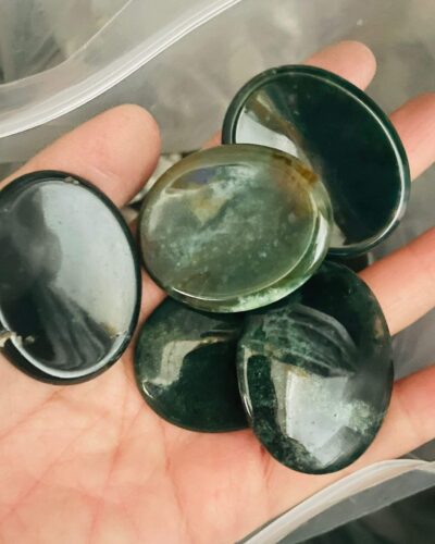 Green Moss Agate Holding Stones Display Gift
