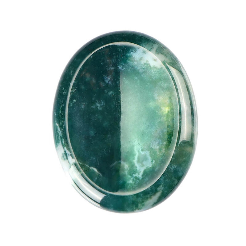 Green Moss Agate Holding Stones Display Gift