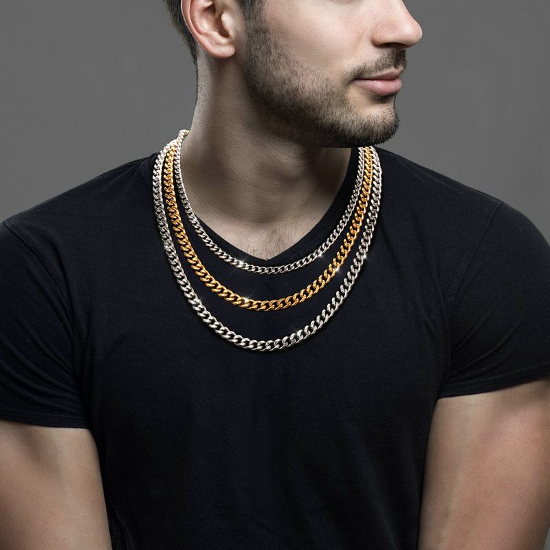 Alternative view of High Polish Stainless Cuban Chain Wholesale