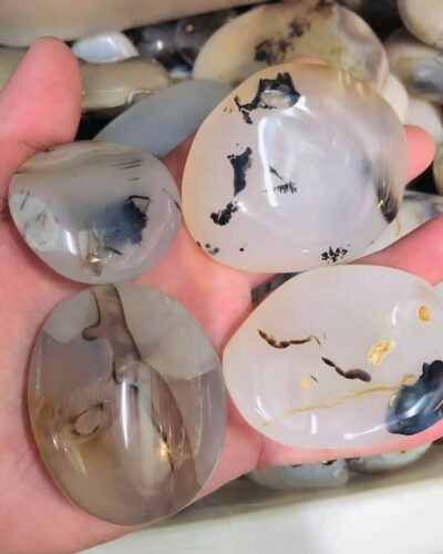 Irregular Ocean Chalcedony Crystal Worry Rock