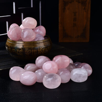 Irregular Pink Rose Quartz Crystal Tumble Stones 230g