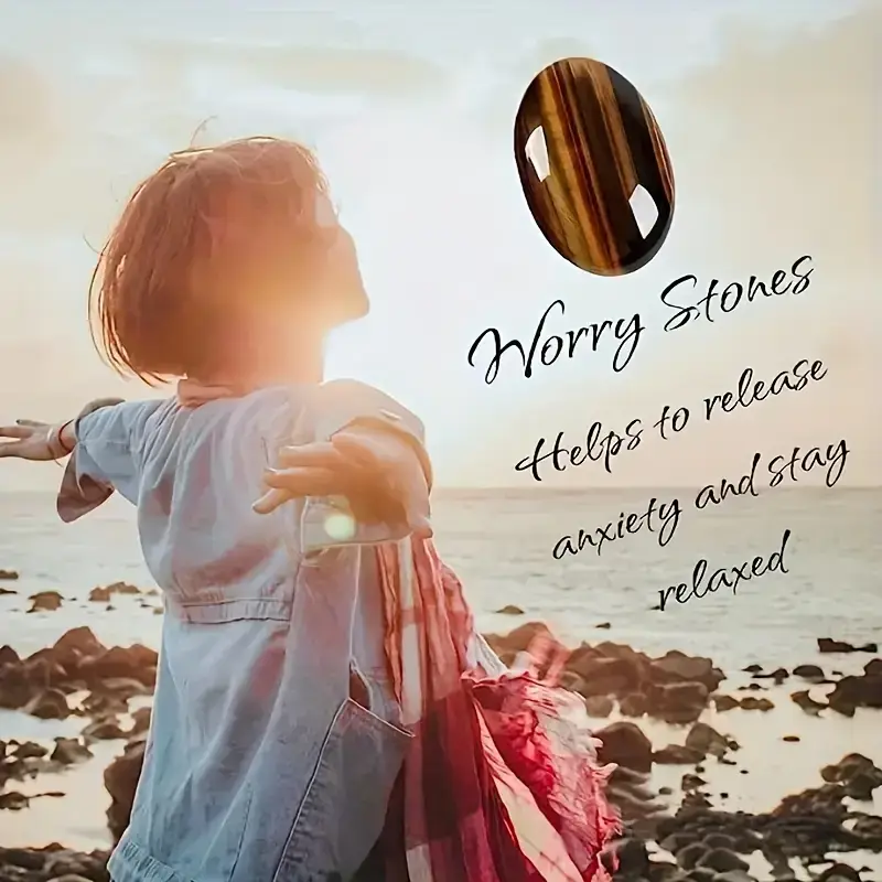 Large Energy Tiger Eye Worry Stone Bulk