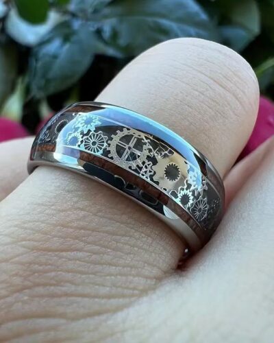 Men's Steel Ring with Gear Design Wholesale