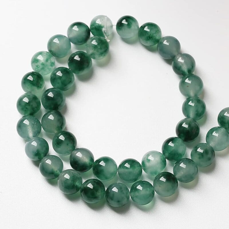 6-10mm Natural Water Grass Green Chalcedony Beads Bulk - Görüntü 2
