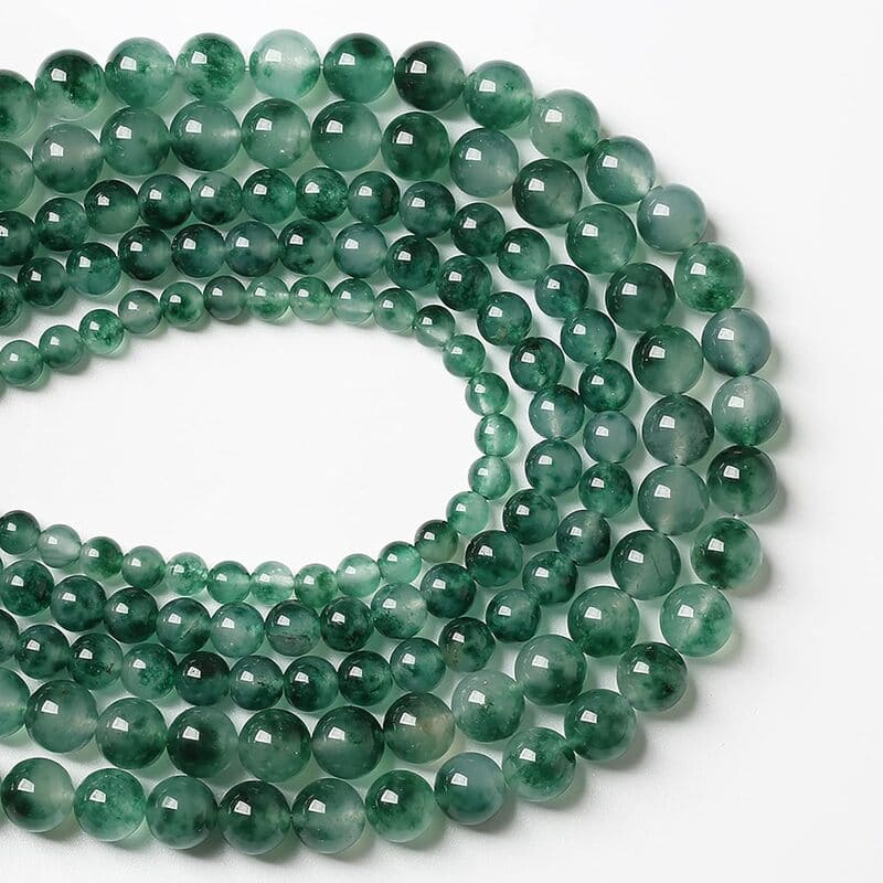 6-10mm Natural Water Grass Green Chalcedony Beads Bulk - Görüntü 5