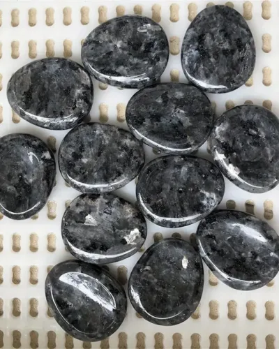 Oval Black Labradorite Thumb Gemstone for Relaxing