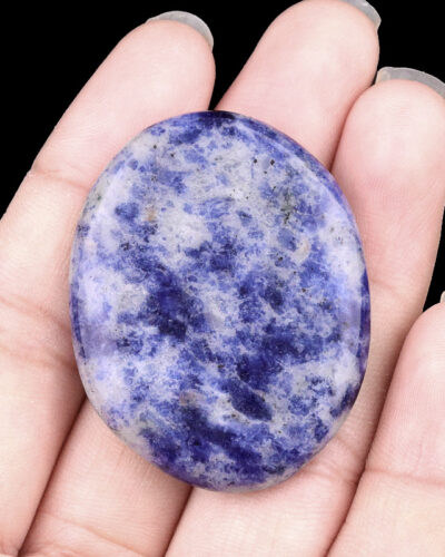 Oval Crystal Blue Howlite Rubbing Rock Bulk