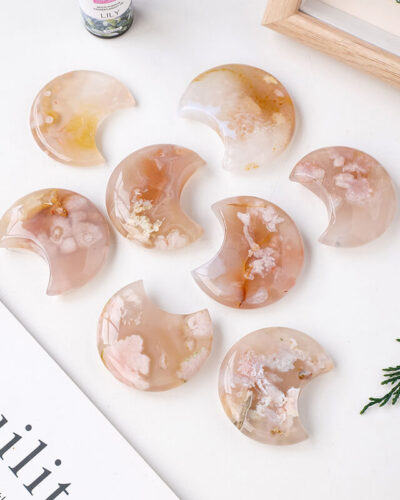 Pink Moon Cherry Blossom Rubbing Rock