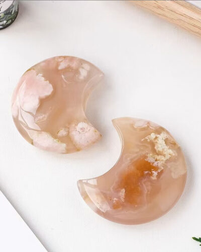 Pink Moon Cherry Blossom Rubbing Rock