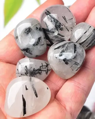 Polished Natural Black Tourmaline Tumbling Rocks