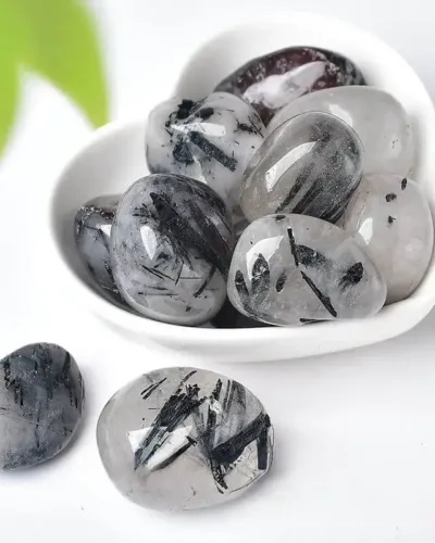Polished Natural Black Tourmaline Tumbling Rocks