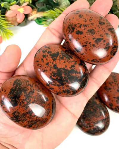 Polished Red Obsidian Rubbing Gemstone for Anxiety