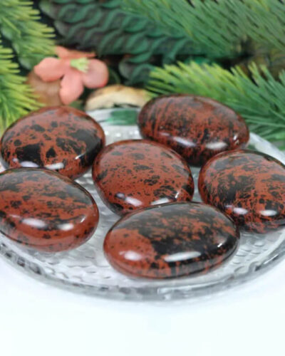 Polished Red Obsidian Rubbing Gemstone for Anxiety