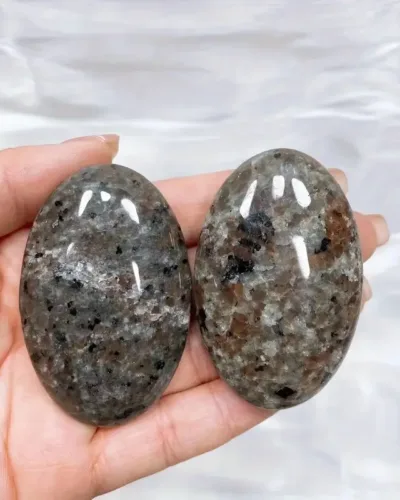 Polished Yooperlite Palm Stone Soothing Stones