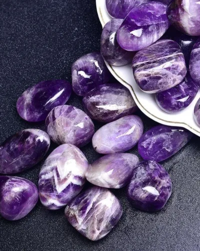 Purple Chevron Amethyst Tumbling Rocks Wholesale