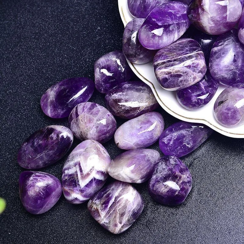 Purple Chevron Amethyst Tumbling Rocks Wholesale