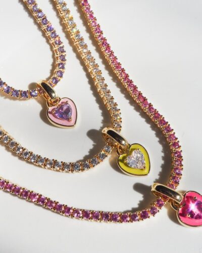 Wholesale Copper Choker with Heart Zircon Design