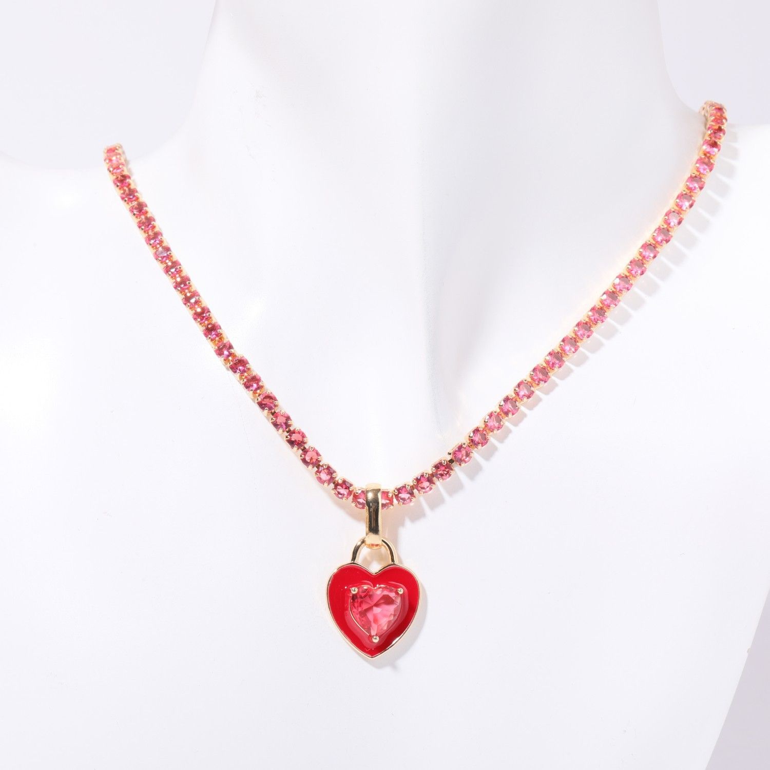 Wholesale Copper Choker with Heart Zircon Design